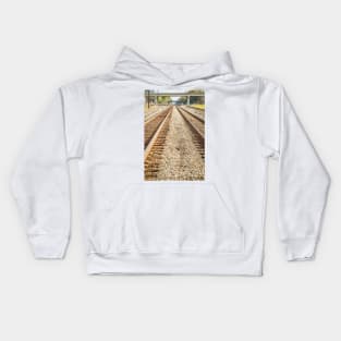 Parallel Railroad Tracks Kids Hoodie